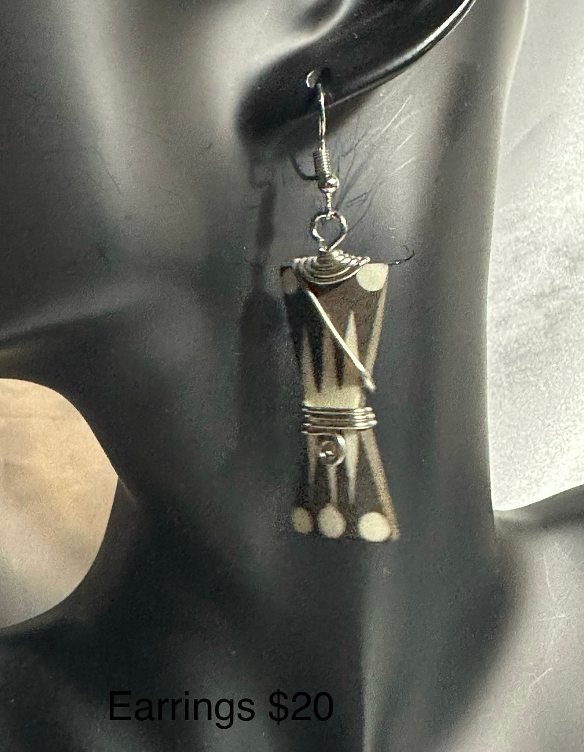 Bone & Brass Earrings