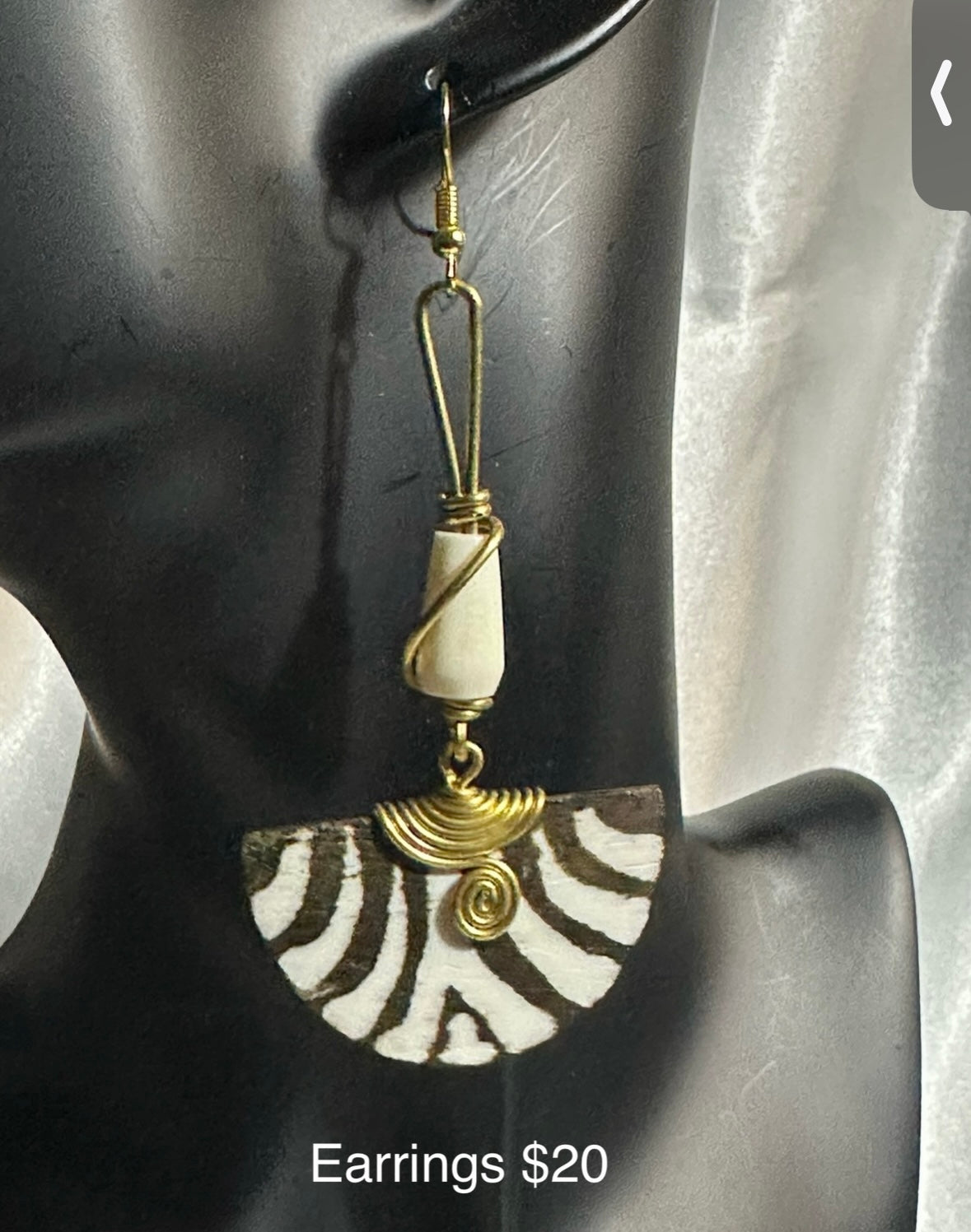 Bone & Brass Earrings