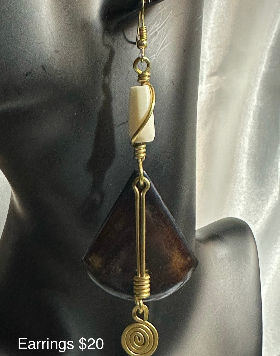 Bone & Brass Earrings