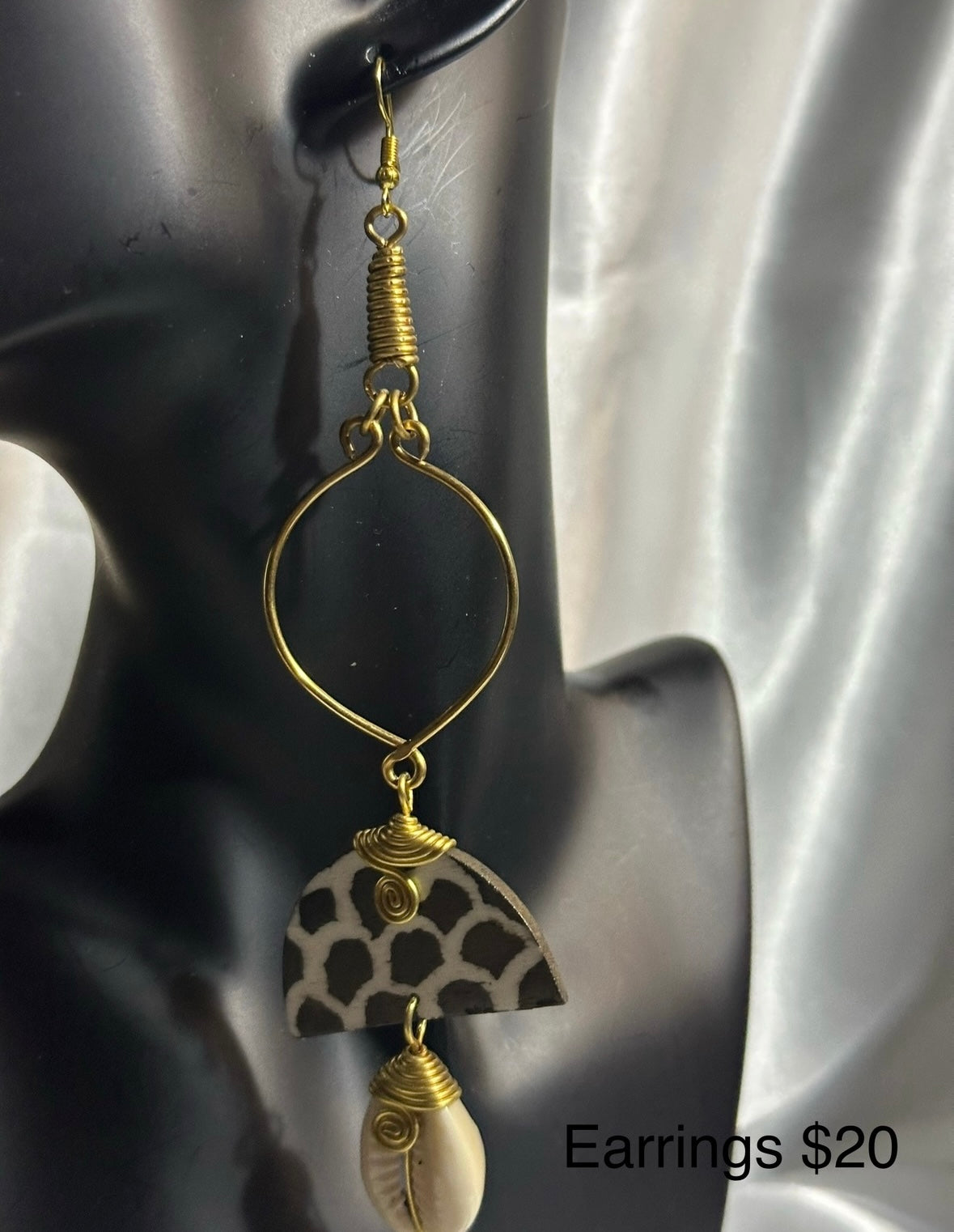 Bone & Brass Earrings