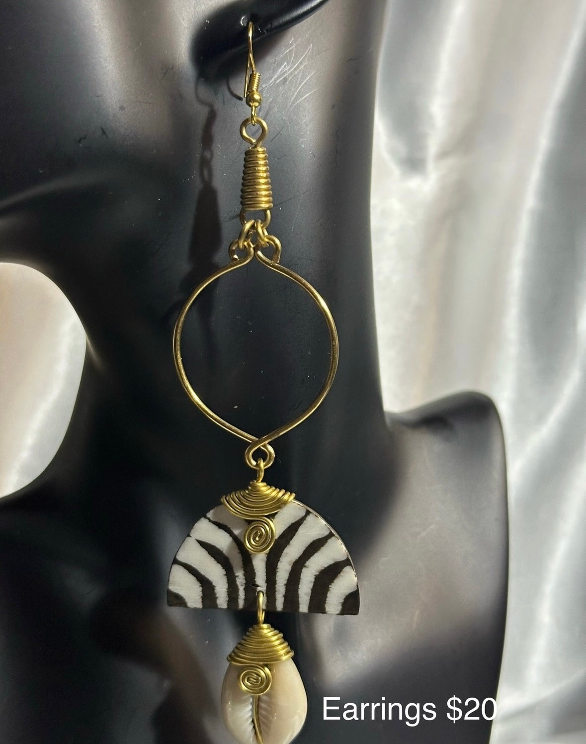 Bone & Brass Earrings
