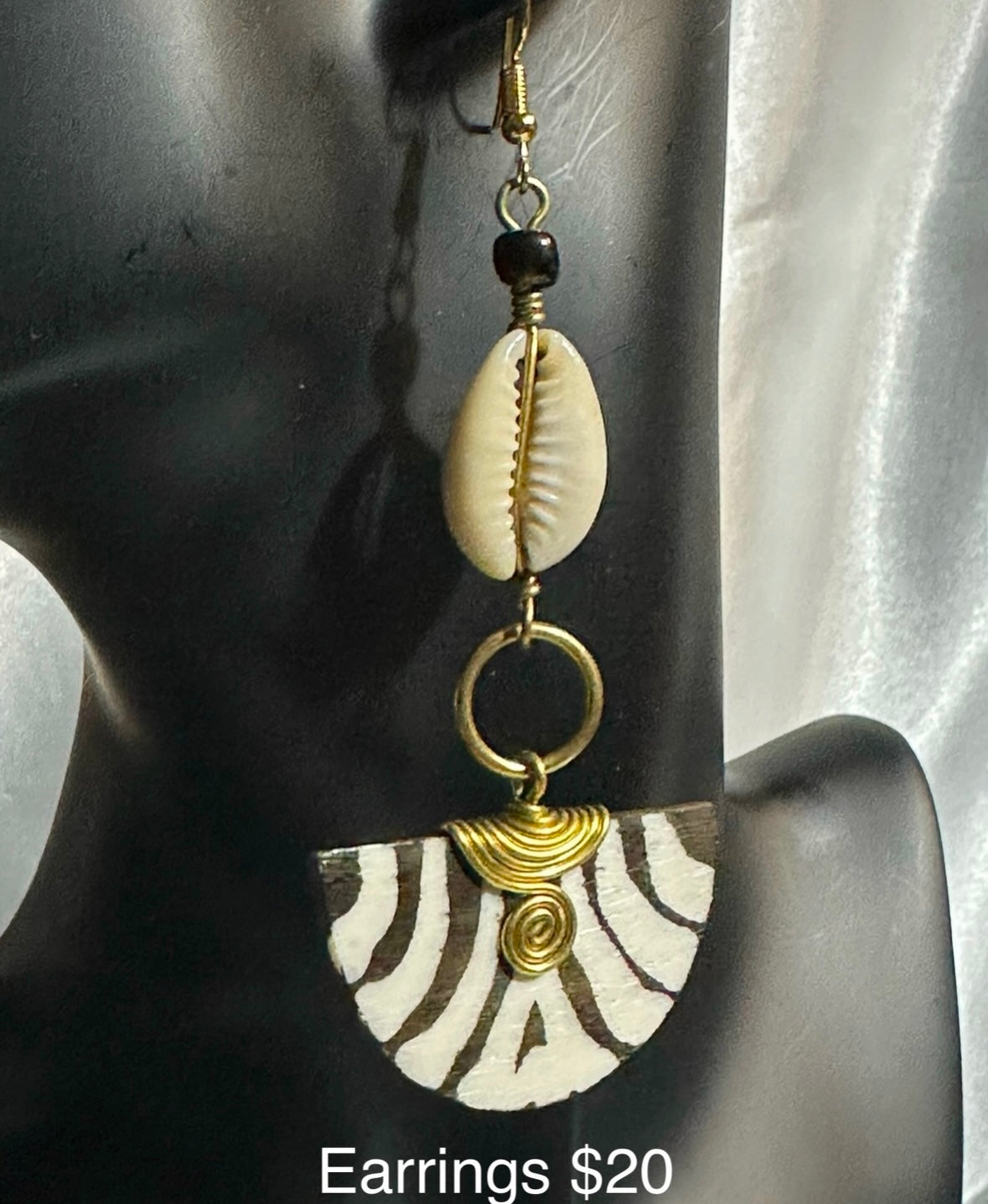 Bone & Brass Earrings