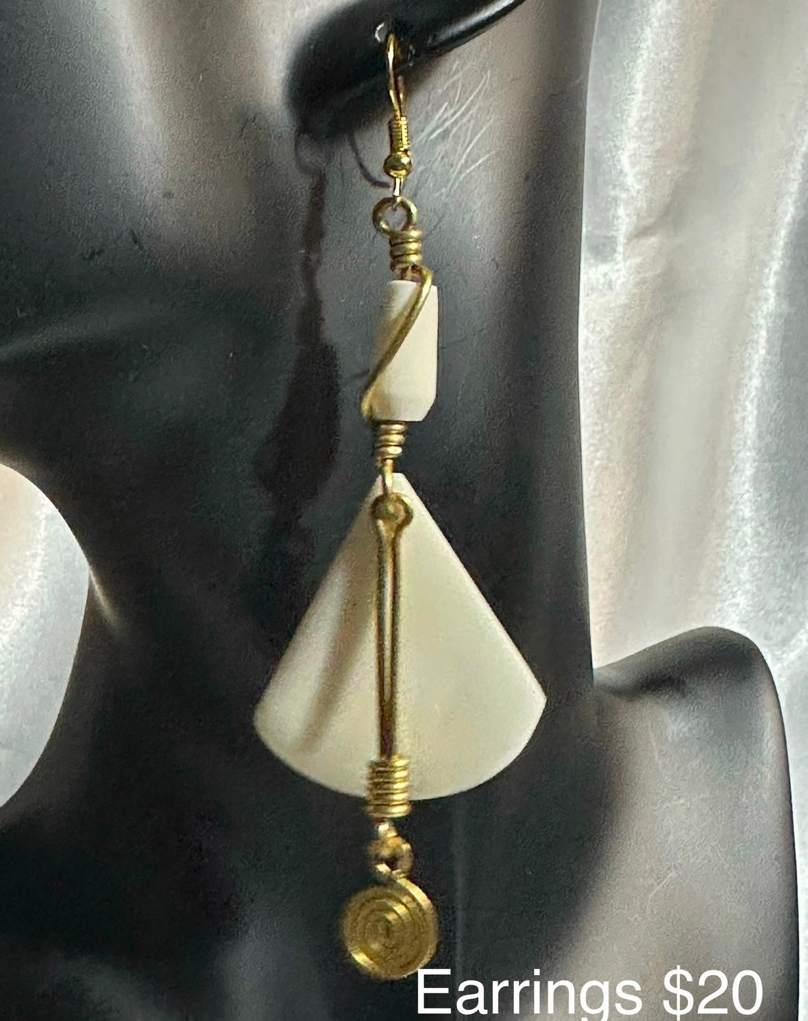 Bone & Brass Earrings