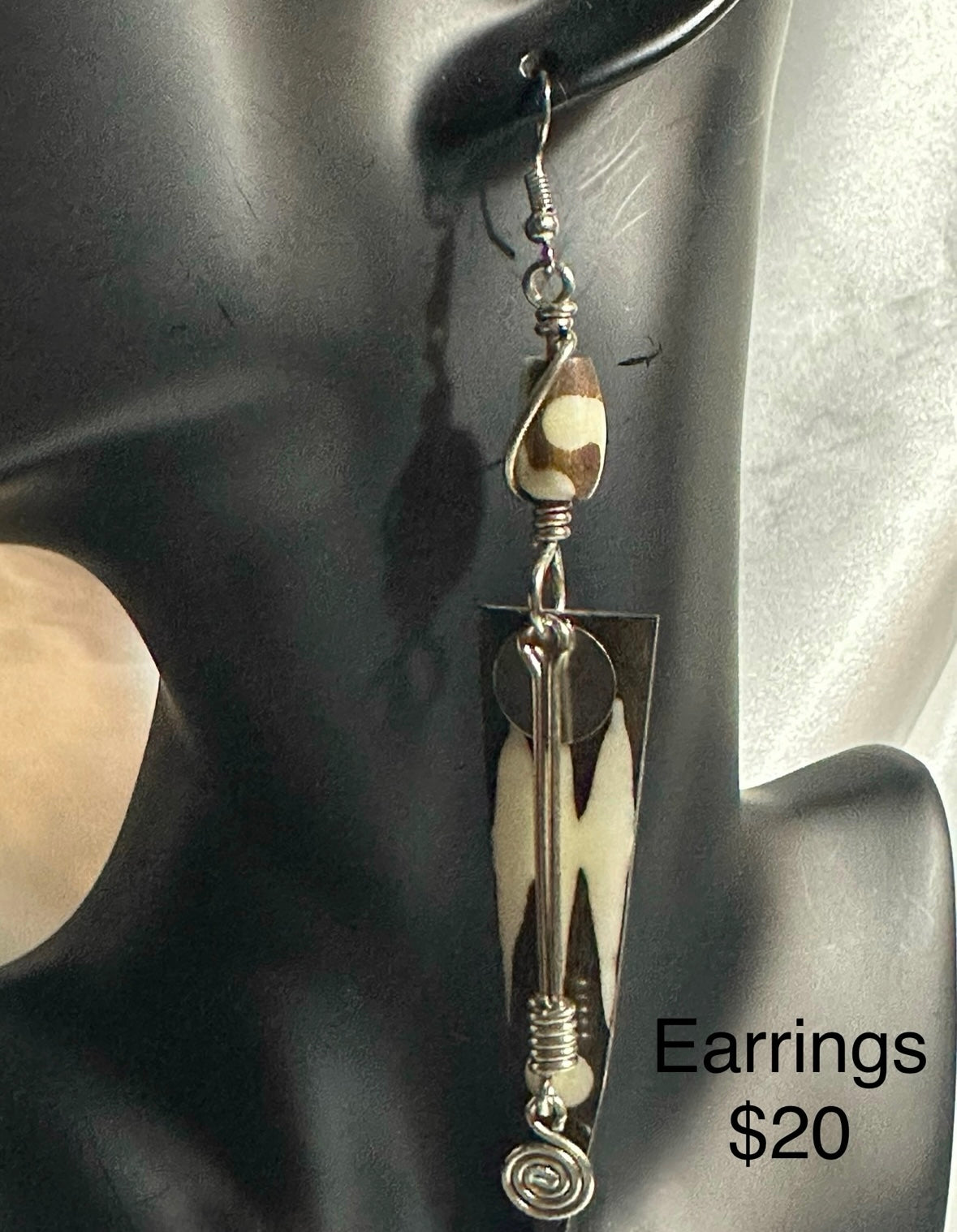 Bone & Brass Earrings