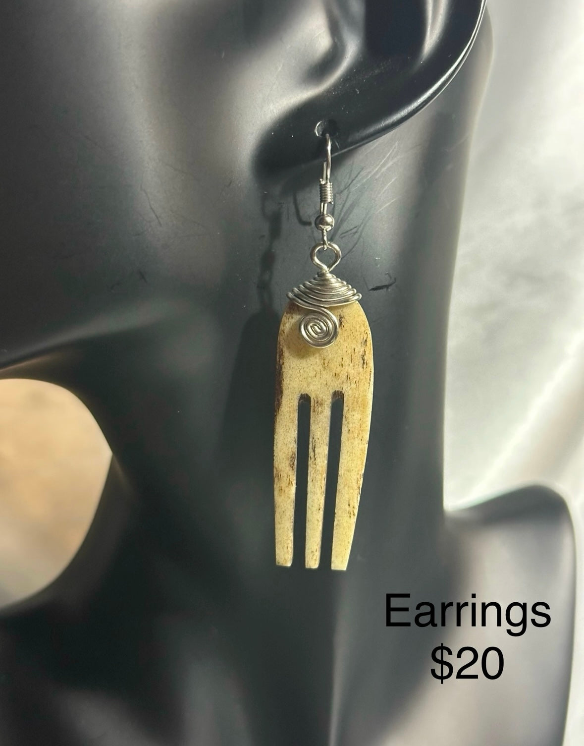 Bone & Brass Earrings