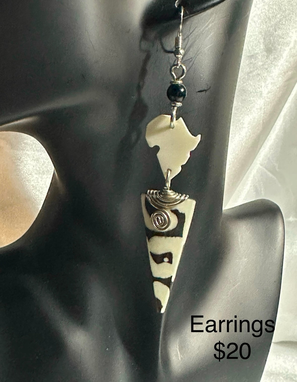 Bone & Brass Earrings