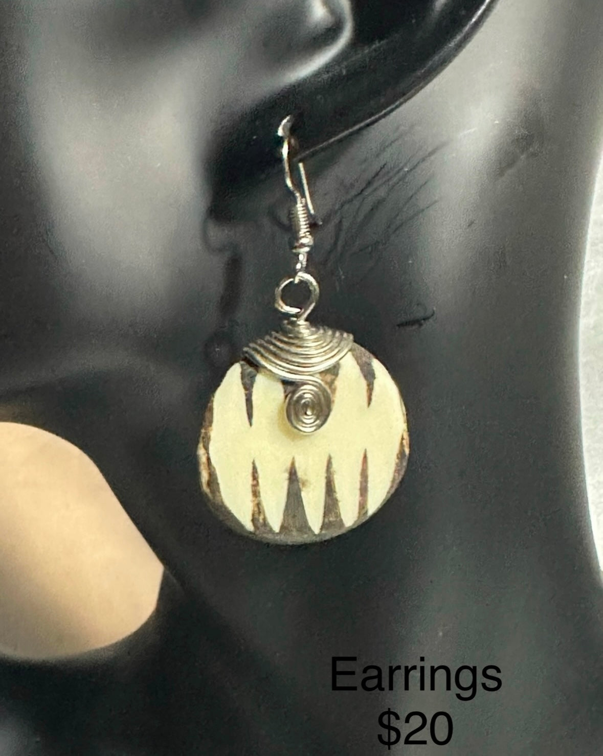 Bone & Brass Earrings