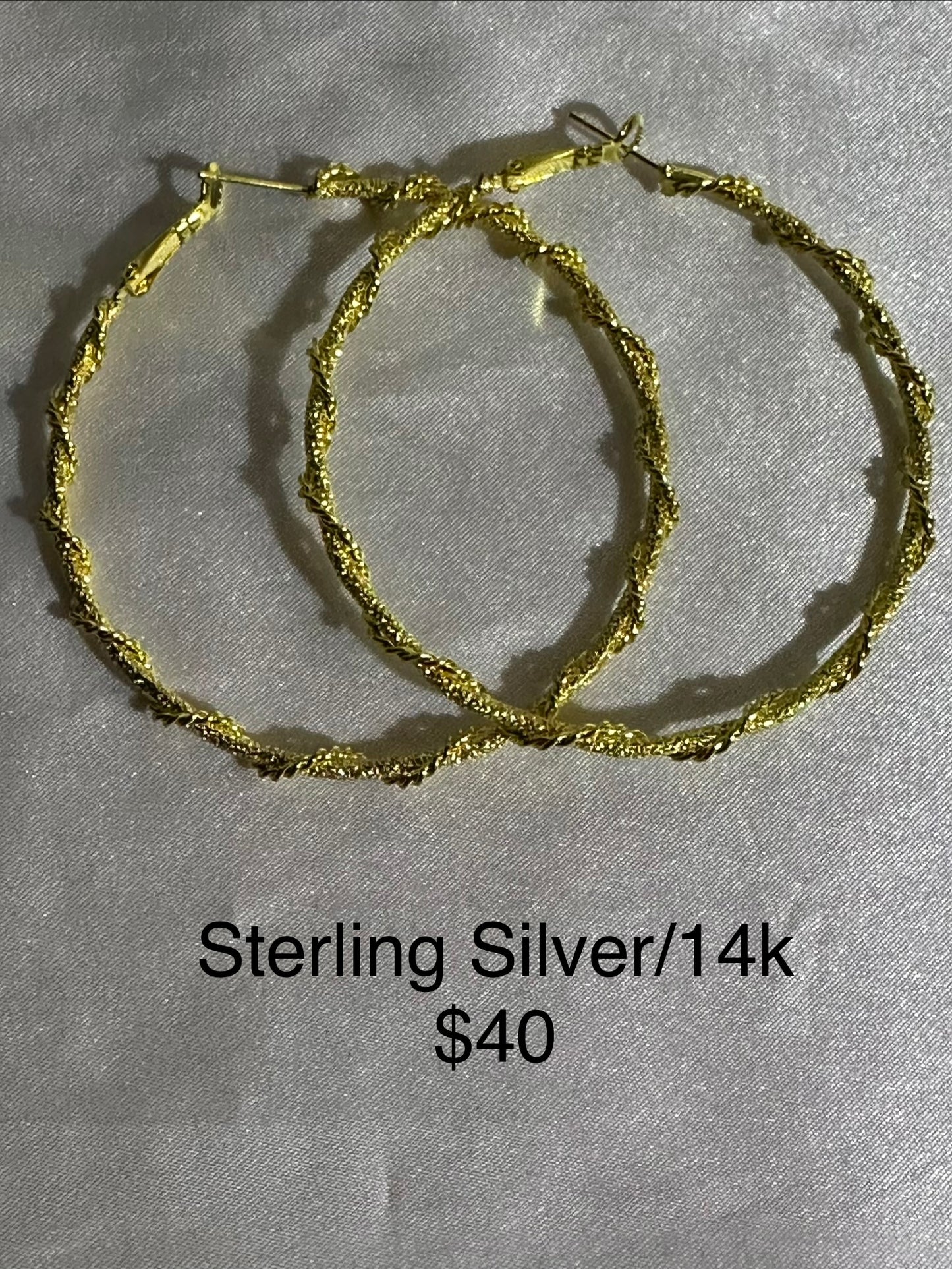 Sterling Silver /14K Hoop Earrings