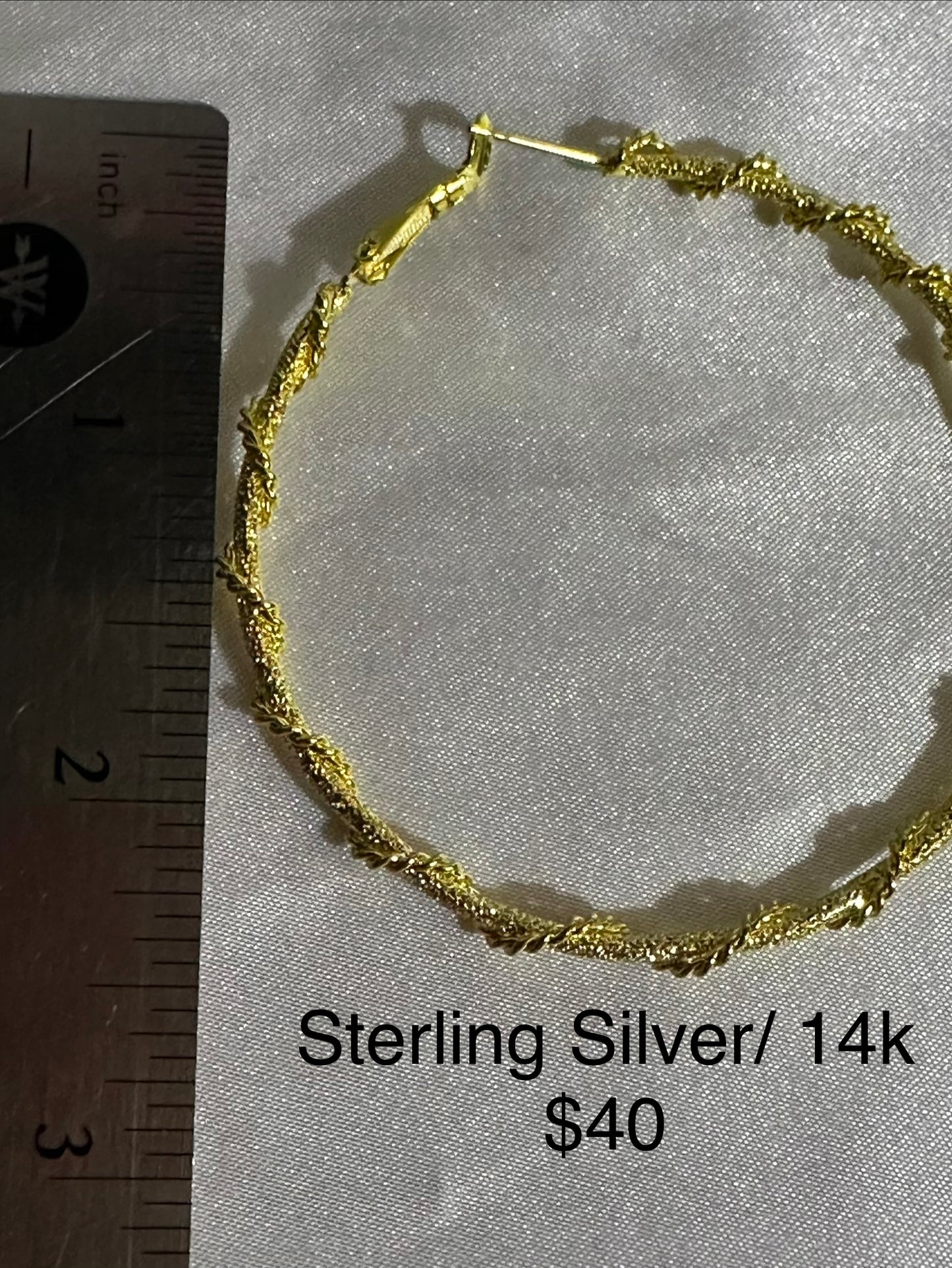 Sterling Silver /14K Hoop Earrings