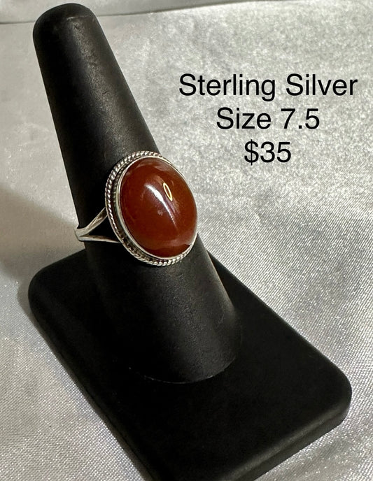 STERLING SILVER RING- SIZE 7.5